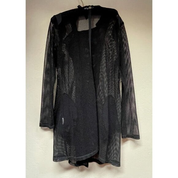 Mc Planet by Innate Womens Mesh Sheer Full-Zip Asymmetric Jacket Sz 12 /T4 Black - Picture 2 of 7